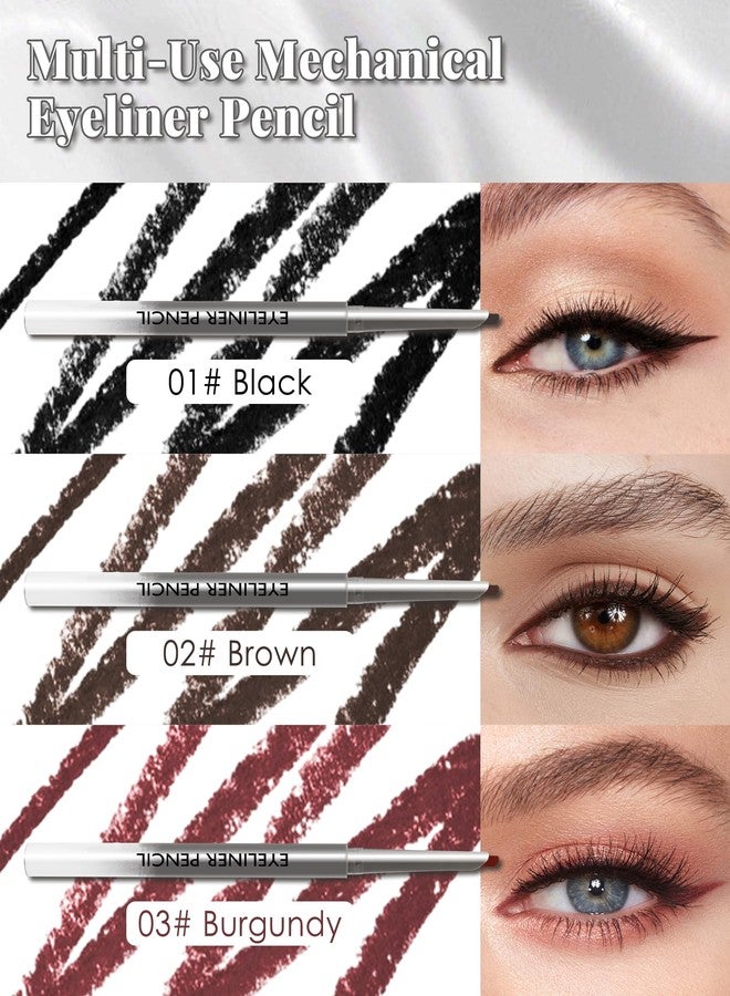 Lestpola 2 Pcs Burgundy Eyeliner Pencil Set, Waterproof Waterline Matte Gel Eyeliner, Long-Lasting Sweatproof Smudge Proof Gel Eye Liner Pencils for Women, Smooth Cream Texture Slim Angled Tip Makeup Pen-03 - Image 5